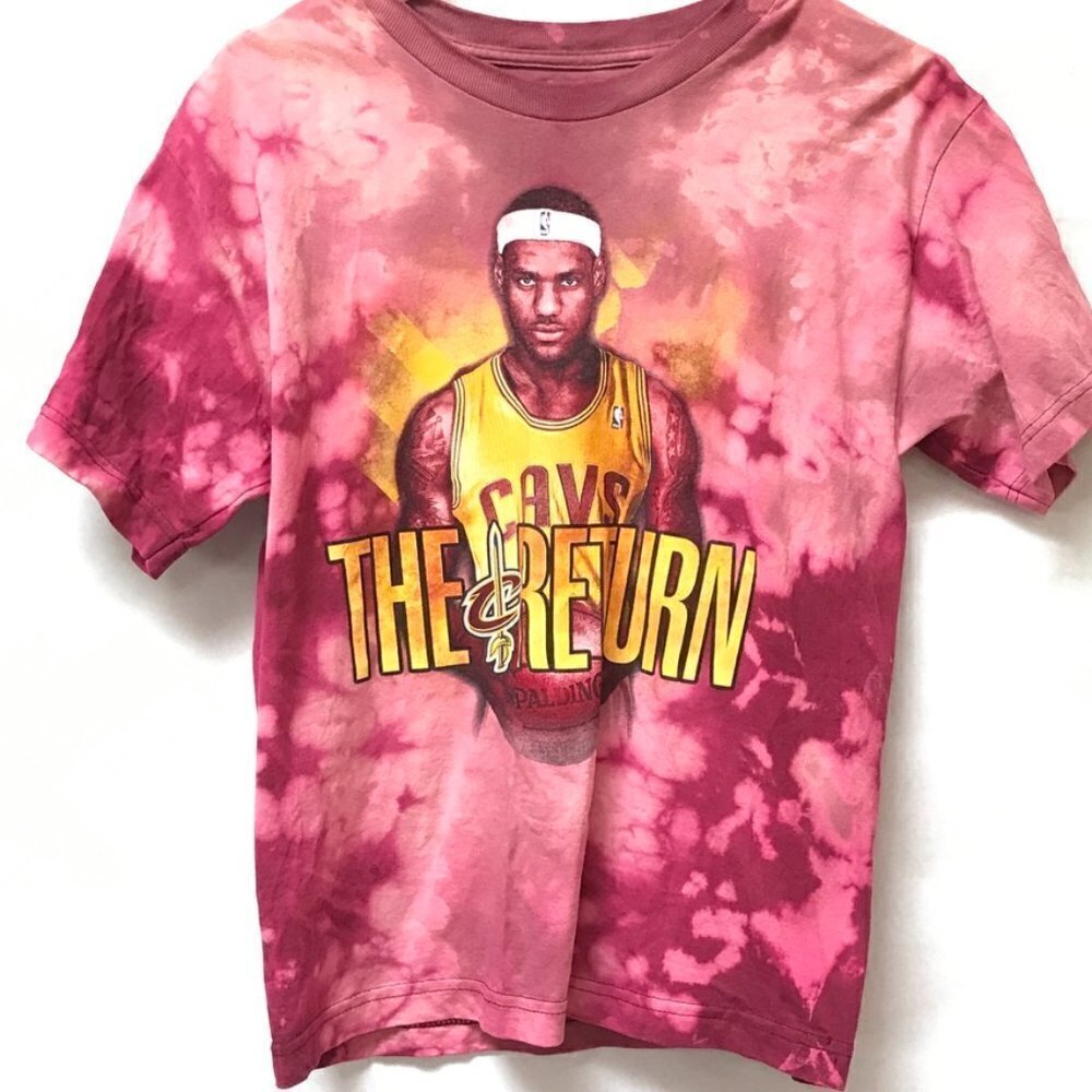 Nike Lebron James  Red Tie Dye Shirt Size Large Youth EUC Cotton Athletic Kids